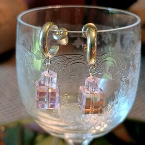 Czech Crystal Cube Earrings My Original Design NEW Minecraft Inspired